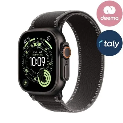 Apple Watch Ultra 3 Gps + Cellular 49Mm Black Titanium Case With Black/Charcoal Trail Loop - S/M